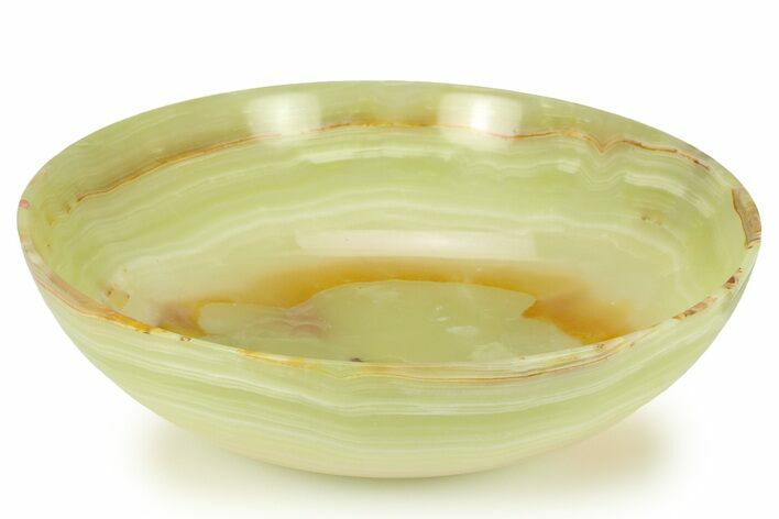 Polished Green Banded Calcite Bowl - Pakistan #264764
